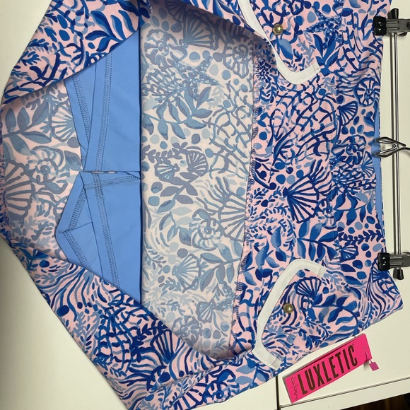 Lilly Pulitzer Monica Skort Calla Lilly Pink High Tides Good Vibes - Picture 3 of 5